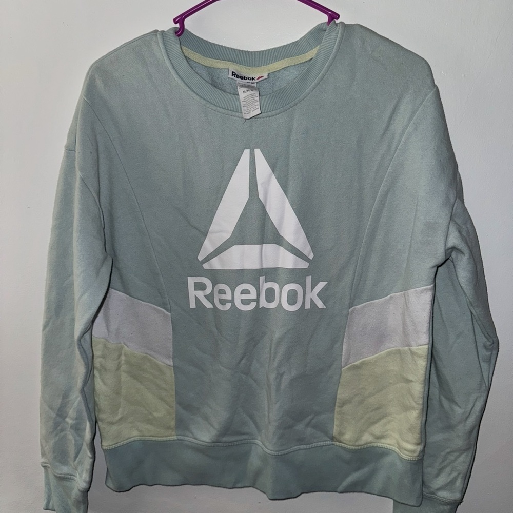 Reebok Light Green and Pastel Colorblock Sweatshirt